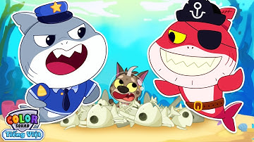 👮 Cảnh sát cá mập bảo vệ Kane khỏi cá mập cướp biển | Hoạt hình thiếu nhi vui nhộn | Color Squad TV