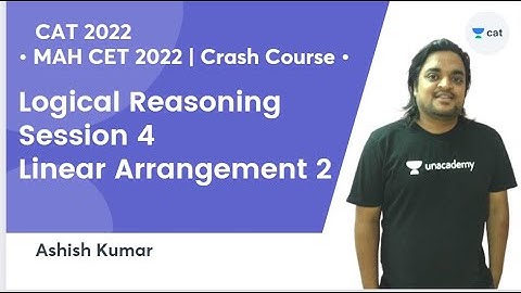 MAH CET 2022 | Crash Course | Logical Reasoning - Linear Arrangement 1 | Unacademy CAT