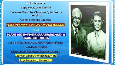 Blake and Mouton : Managerial Grid (in English  Part -I)