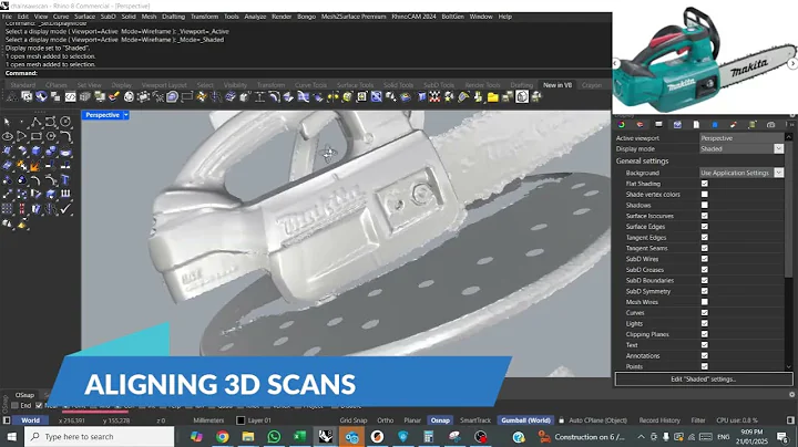 Reverse Engineering in Rhino - Aligning 3d Scan Data