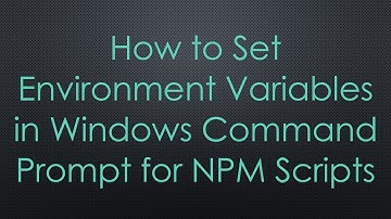 How to Set Environment Variables in Windows Command Prompt for NPM Scripts