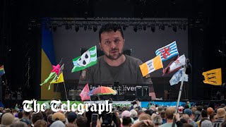 video: Volodymyr Zelensky makes surprise appearance at Glastonbury