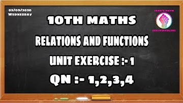 10th Maths || Chapter-1 || Unit Exercise -1 || Q.No.1/2/3 and4 || TN Samacheer Kalvi || New syllabus