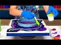 Try This MINDBLOWING Combo!🤩 PLANET Pour 🟣Purple &amp; Green🟢 GALAXY ART Tutorial - Acrylic Pouring Idea