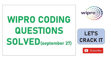 WIPRO 2 coding questions on September 27 solved #wipro #coding #placement