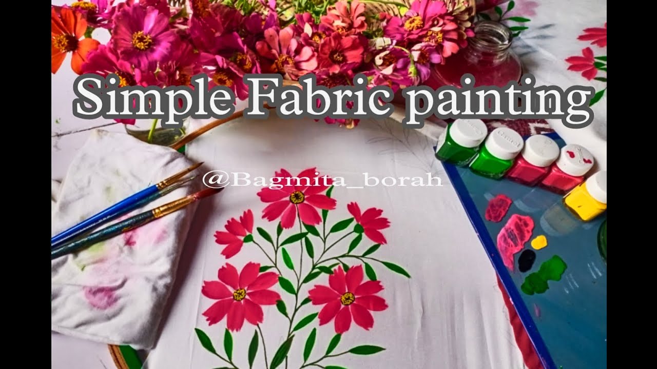 Hand painted mekhela sador/fabric painting/own design/acrylic colour