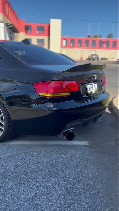 BMW E92 328i Single Exit exhaust 3in Sound clip - YouTube