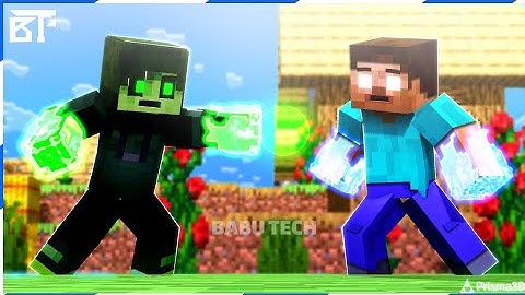 Herobrine defeated by Zombozo | Babu Tech | Prisma 3D Minecraft Animation