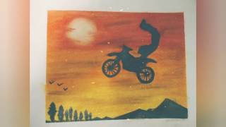 Bike stunt and beautiful sky scene using soft pastel screenshot 5
