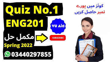 ENG201 Quiz No.01 Solution Spring 2022 ENG201 solved quiz 1ENG201 ENG201quiz 1 solution spring 2022