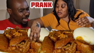 I added too much Pepper in hubby's Soup 😂😂😂Pepper prank 😂😂😂 Okra Soup and Fufu Mukprank video
