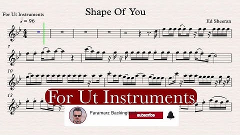 Shape of You - Ed Sheeran - Karaoke & Play Along for Vocal, Flute, Oboe, Violin -Sheet Music