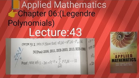 Applied Mathematics/Lecture-43/Legendre polynomials/ Honours 4th year.