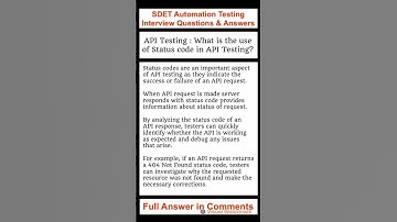 API Testing : What is the use of Status code in API Testing?