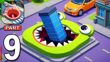 Hole.io - Gameplay Walkthrough Part 9 - Swallow Everything & Dominate the City (Android, iOS)