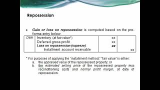 Accounting for Special Transactions: Chapter 10 - Installment Sales Method