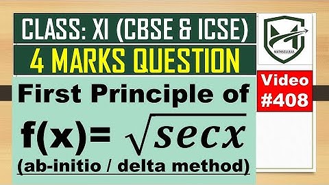first principle of root secx I ab-initio method I delta method I by deepak mittal I derivatives