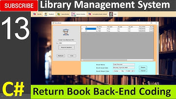 13. Library Management System in C# - Return Book Back-End Coding