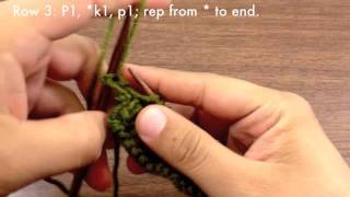 How to Knit the Ridged Rib Stitch (English Style Left Handed