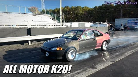 Stock K20 Civic Coupe Cracks 10s... ALL MOTOR
