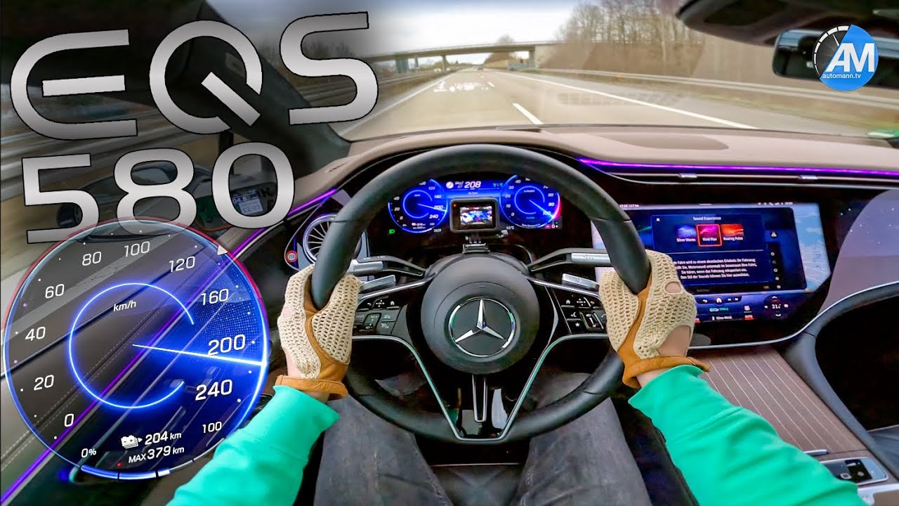 NEW! Mercedes EQS 580 | Fast Autobahn Range⚡️🔋 | by Automann in 4K