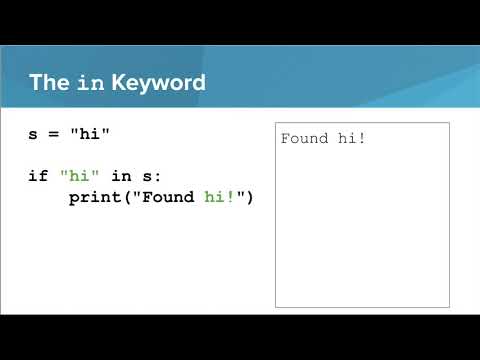 Intro Python- The in Keyword