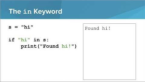 Intro Python- The in Keyword