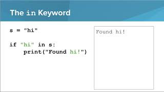 Intro Python- The in Keyword