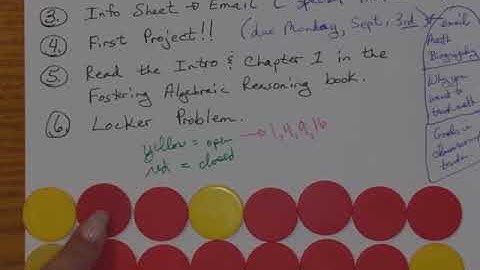 Week ONE Content Video 2 Day 1 continued Locker Problem