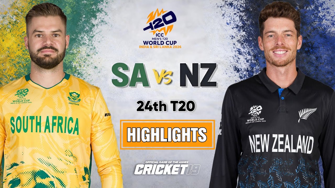 New Zealand vs South Africa 24th ICC T20 World Cup 2026 Match Highlights | NZ Vs SA Highlights