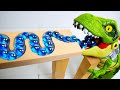 Marble Run Race ASMR☆HABA Slope Dinosaur Tyrannosaurus Part119