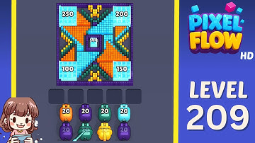 Pixel Flow Level 209 Solution Walkthrough