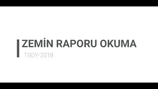 Stati̇k İz Öncesi̇nde Zemi̇n Raporu Okuma