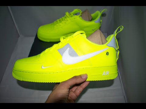 Nike Air Force 1 Utility Neon Yellow Unboxing 