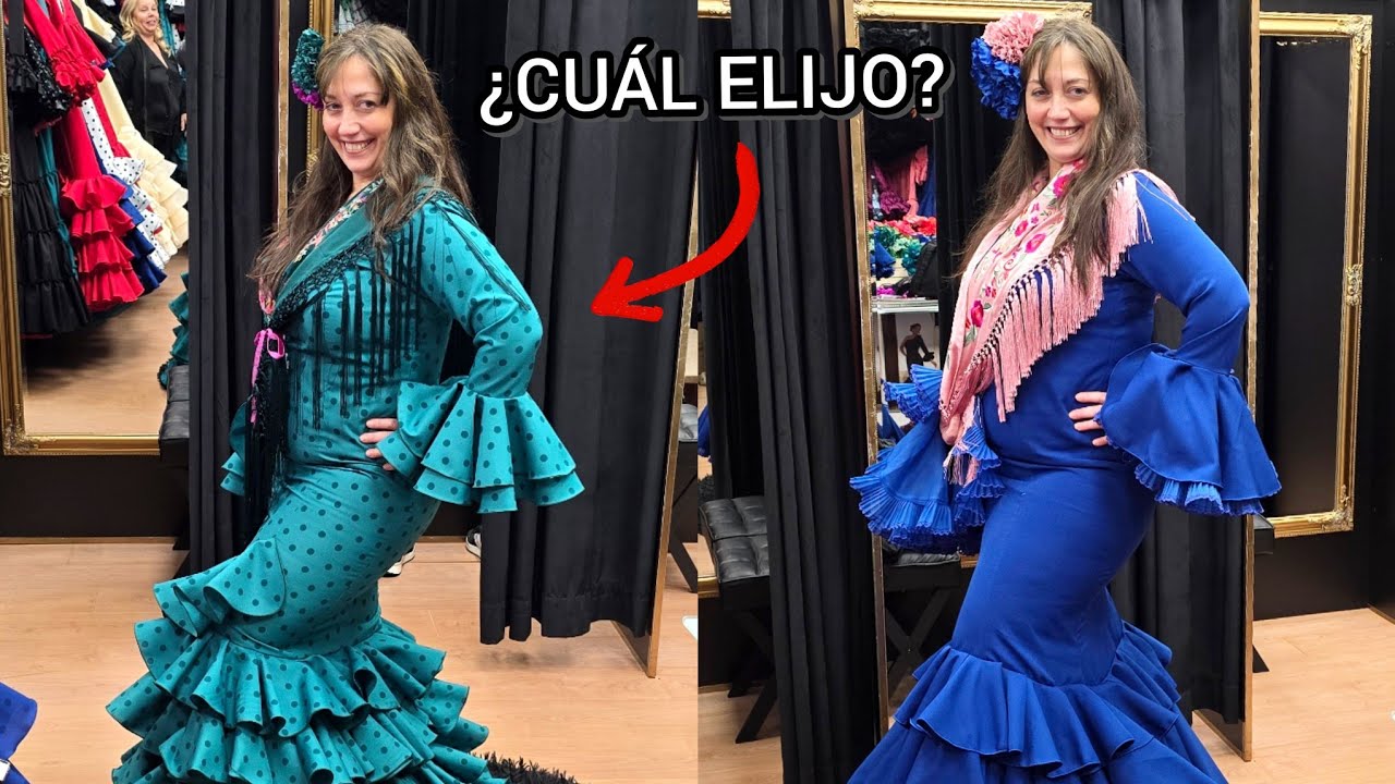 Probándome trajes de flamenca para la Feria de Sevilla… ¿con cuál me quedo?