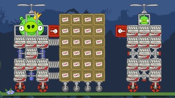 Bad Piggies - ROBOT KING PIG 50 TNTS VS PIGGY!