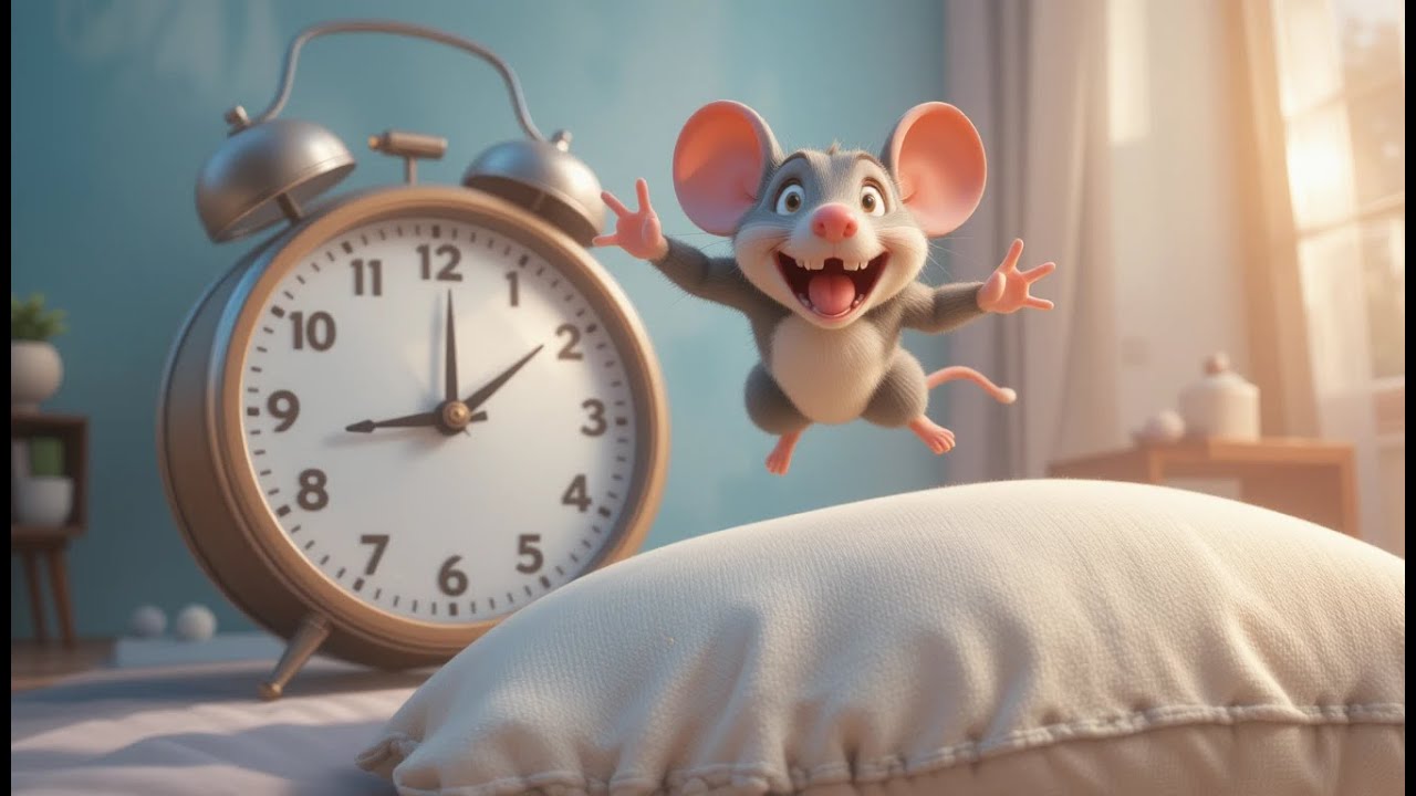 Hickory Dickory Dock | Cute Mouse Animation for Kids 🐭🕰️ | Nursery Rhyme 3D Song