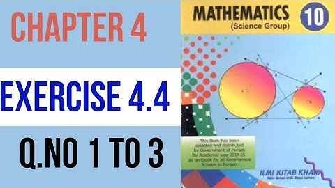 Exercise 4.4  part 1 Chapter 4 I Class 10 Maths  I by Sheikh Anique
