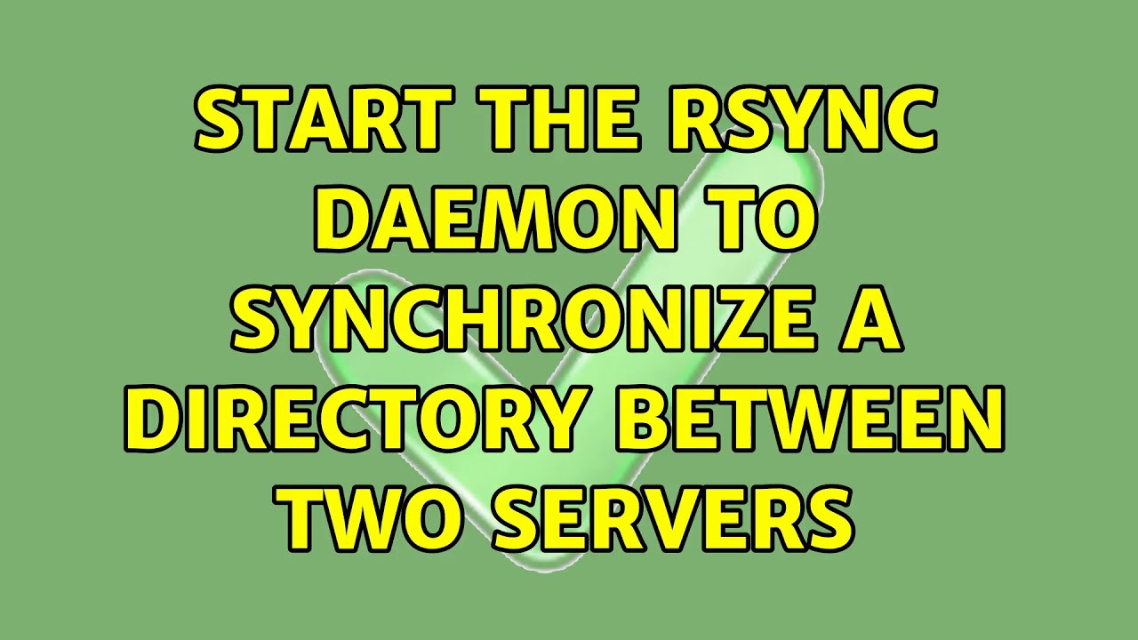 Rsync Sync Two Directories