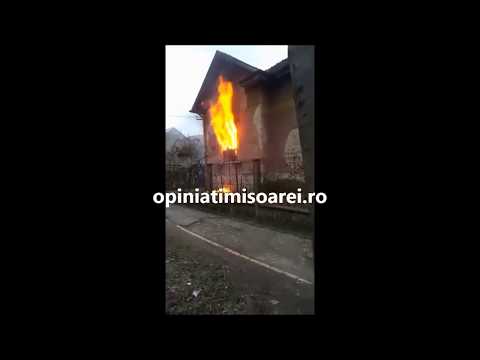 incendiu violent la o casa din timisoara