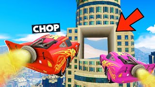 GTA 5 CHOP AND FROSTY PARKOUR INSIDE MAZE BANK