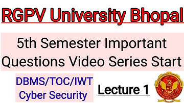 RGPV BTech 5th Semester CS Branch Important Questions | RGPV Big Update For All Subjects