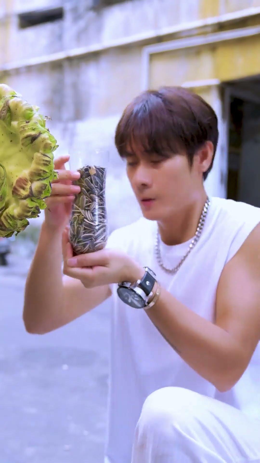 In order to make money, the genius son made his own sunflower seeds and sold them