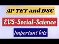 AP TET and DSC 2024 EVS important bits in English and Telugu