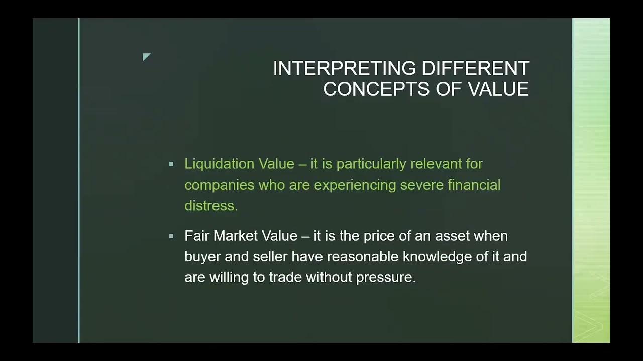 Interpreting Different Concepts Of Value