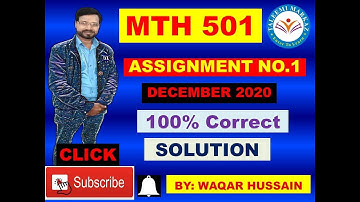 MTH501 Assignment No.1 Solution Fall 2020