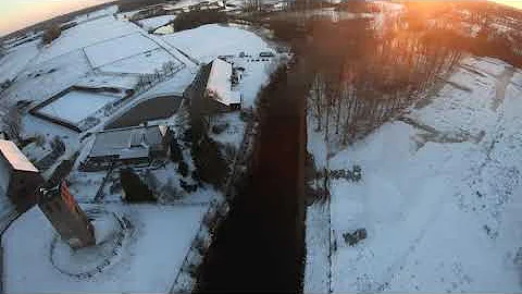 Waterschap de Dommel Nuenen vanuit de lucht wintershot 2021