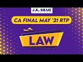 CA Final RTP May 2021 | Corporate And Economic Laws by JK Shah Classes