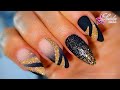 Anleitung HINGUCKER-GLITTER-NAILS SCHWARZ GOLD