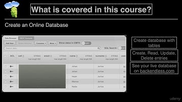 Android: Using Backendless to save data in the cloud : What is covered in this course?